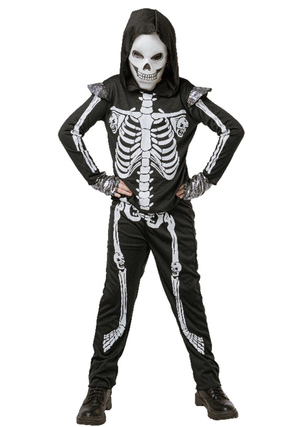 ANGRY SKELETON BOY CONTAINS MASK, HOODED TOP, PANTS AND GLOVES